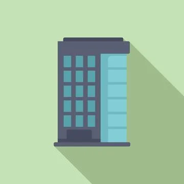 Front multistory building icon flat vector. Window residence Ilustración de archivo