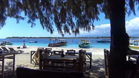 Front Ocean in a tropical island Stock Footage 77735255
