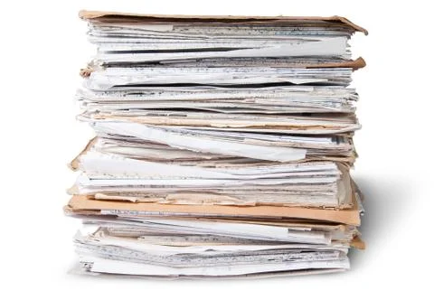 In front old files in stack Stock Photos
