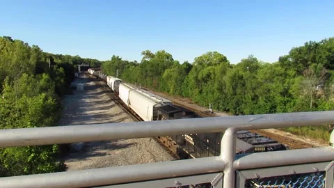 Front of oncoming train on tracks Stock Footage 141294795
