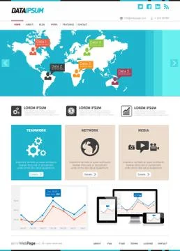 Front page web design template Stock Illustration