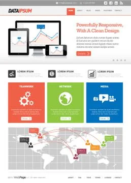 Front page web design template Stock Illustration