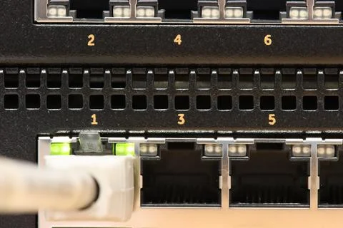 Front panel of a network switch Foto stock