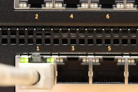 Front panel of a network switch Foto stock