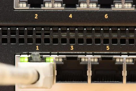 Front panel of a network switch Foto stock