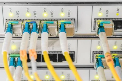 Front panel of the supercomputer located in the server room of the data cente 库存照片