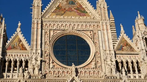 Front panning of Siena Duomo Stock Footage 73100435