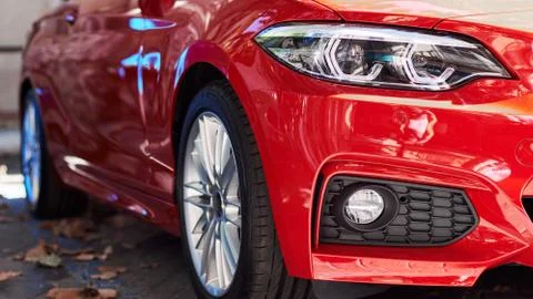 Front part of a red car Foto stock