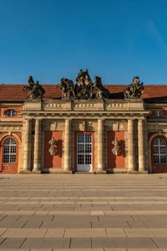 A front perspective of the Marstall in Potsdam Stock Photos