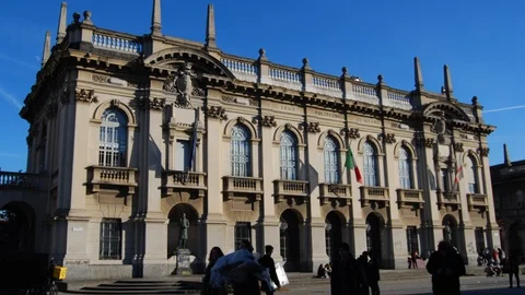 Front of Polytechnic University building of Milan - Time lapse Stock-Footage 101524912