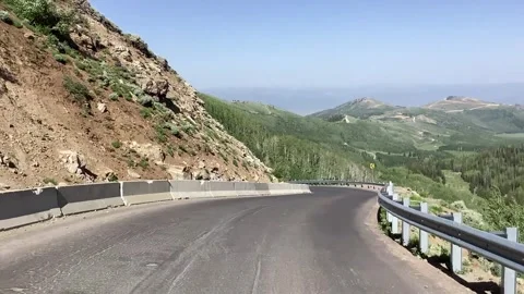 Front POV Driving Through Scenic Utah Mountain Road - Cinematic Summer Land.. Stock Footage 332015427