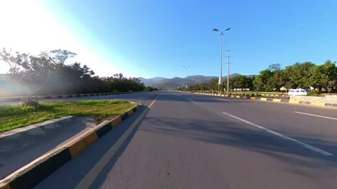 Front Pov View of Car Driving Toward Mountains. Stock Footage 172623219