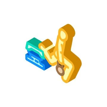 Front raises fitness exercise arm isometric icon vector illustration Stock Illustration