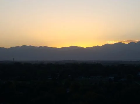 Front range sunset drone Stock Photos