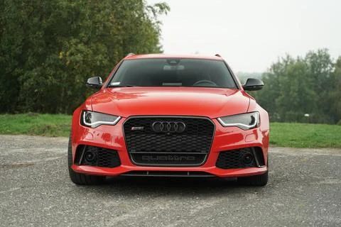 Front Of Red Audi RS6 Stock Photos