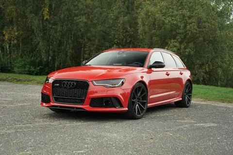 Front Of Red Audi RS6 Stock Photos