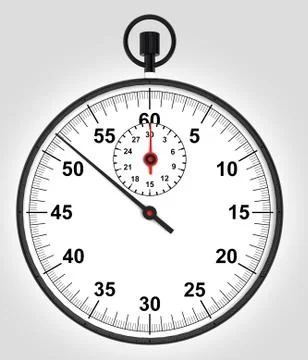 Front render perspective on running stopwatch illustration 스톡 일러스트