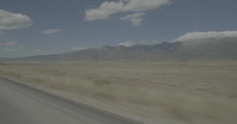 Front right driving plate - Highway 285 at Mile 107 Saguache County Stock Footage 288889090