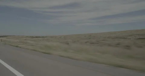 Front right driving plate - Highway 385 at Mile 100 Boxbutt County Stock Footage 290056866