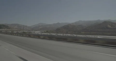 Front right driving plate - Highway 14 at Poppy Meadow Street, Santa Clarita Stock Footage 293686047