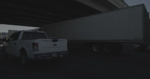 Front right driving plate - Highway 15 at Harmon Avenue, Las Vegas Stock Footage 294534853