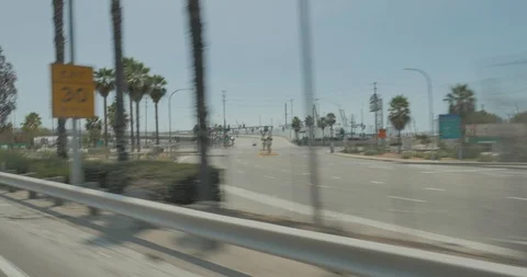 Front right driving plate - Hwy 710 at Pacific Coast Highway, Long Beach Stock Footage 101996552