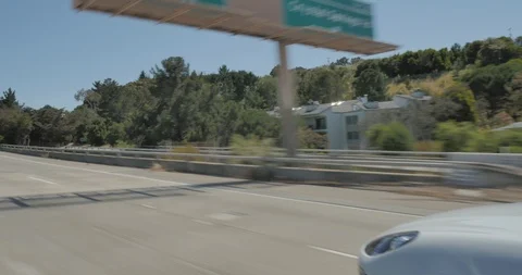 Front right driving plate - Hwy 280 at Jenevein Avenue, Millbrae Stock Footage 113838412