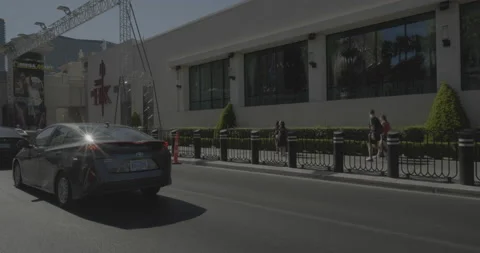 Front right driving plate - Las Vegas Boulevard at West Flamingo Road, Las Vegas Stock Footage 293936761