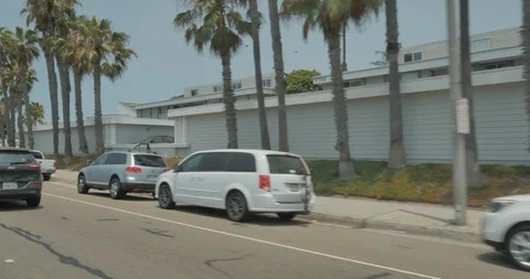 Front right driving plate - PCH at 4th St, Huntington Beach Stock Footage 101990532