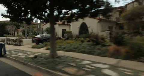 Front right driving plate - Warner Ave at Wellworth Avenue, Westwood Stock Footage 113789787