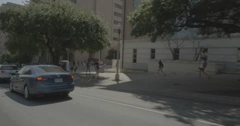 Front right driving plate - West Dean Keaton Street at Wichita Street, Austin Stock Footage 253497281