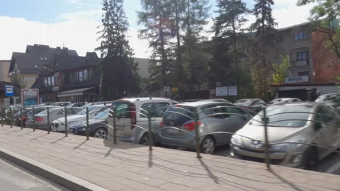 FRONT RIGHT - Passenger side driving plate. Zakopane, Poland. Polandzakopane0002 Stock Footage 163281006