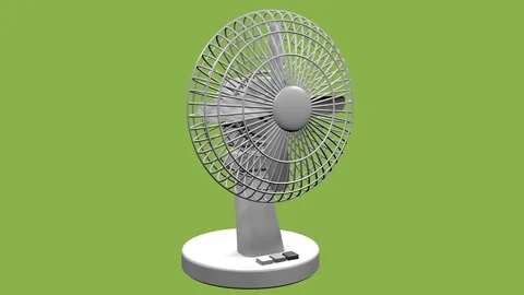 FRONT RIGHT VIEW OF DESKTOP FAN ANIMATION Vídeos de archivo 98607755