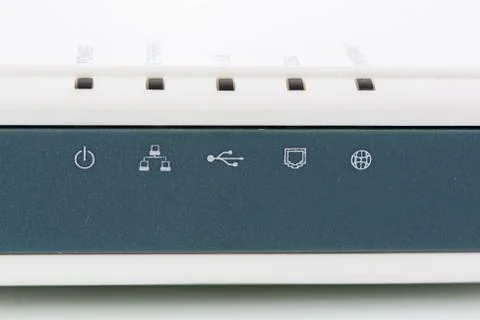 Front router network hub Stock Photos