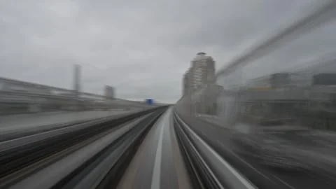 Front-Row View: Yurikamome Driverless Journey Stock Footage 339275392
