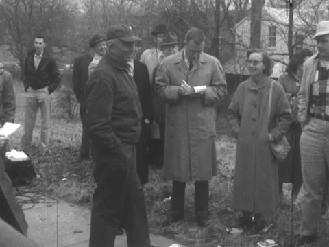 Front Royal, VA - 2/1/59: Man interviewed on integration Stock Footage 232157265