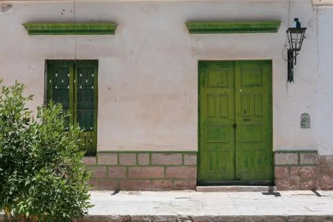 Front of rustic house Stock Photos