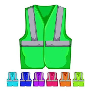 Front safe vest cartoon vector graphic Stock Illustration