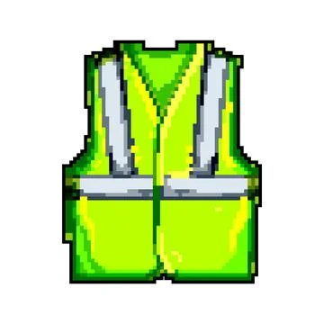 Front safe vest game pixel art vector illustration Stock Illustration