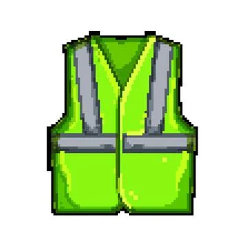 Front safe vest pixel art vector illustration Stock Illustration