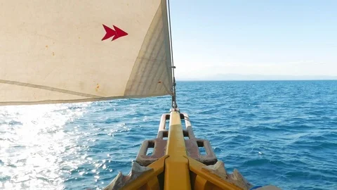 Front of the Sail boat Stock Footage 74178923