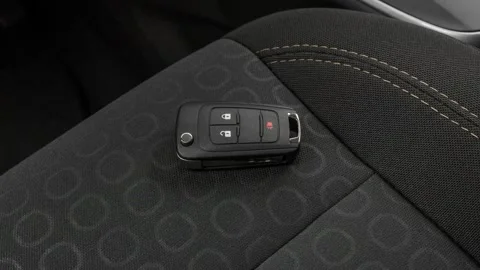Front seat in car interior with keys close up  2017 Chevrolet Trax LS Stock Footage 159924541