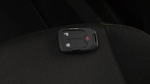 Front seat in car interior with keys close up  2018 GMC Terrain SLE Stock Footage 159963045