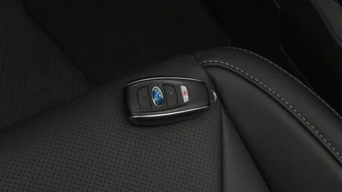 Front seat in car interior with keys close up  2019 Subaru Impreza 2.0i Limited Stock Footage 160018323