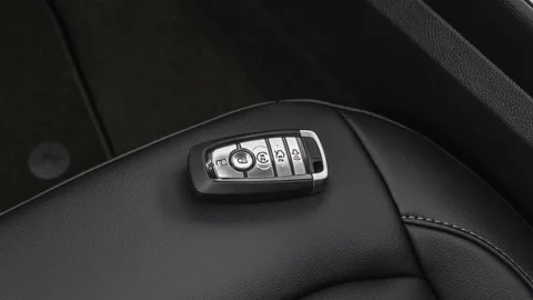 Front seat in car interior with keys close up  2019 Ford Edge SEL Stock Footage 160041889