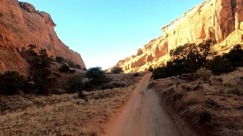 A Front Seat Driving up Bride Canyon in Moab Utah Stock Footage 261033441