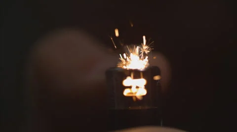 Front shot of lighter lighting macro slow motion Stock Footage 63625027
