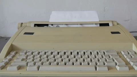 Front Shot Of Retro Electrical Typewriter Stock Footage 129690859
