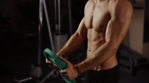 Front shoulder raise with plate Stock Footage 55007154