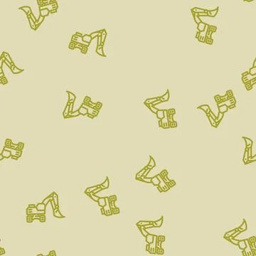 Front shovel construction vehicle line vector seamless pattern Illustrazione stock